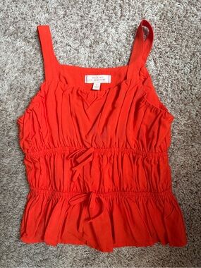 Walking on Sunshine Red Ruffled Girls Camisole Tank